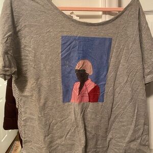 Women’s Gray Tyler the Creator Igor Print Off the Shoulder Tee